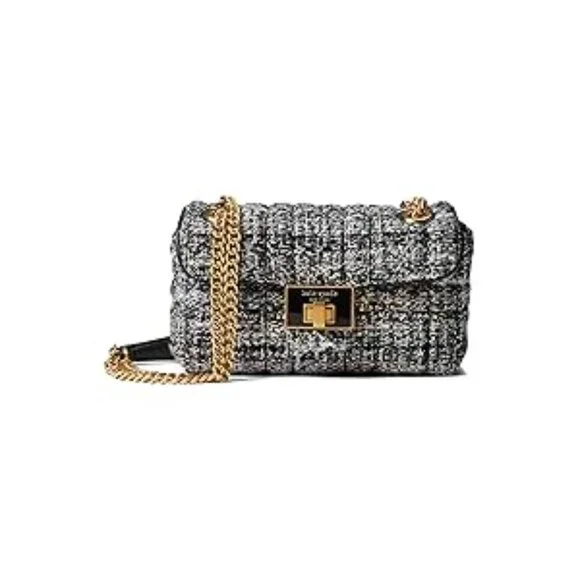#120 - NWT - Kate Spade New York Evelyn Sequin Tweed Small Shoulder Crossbody - Picture 1 of 16